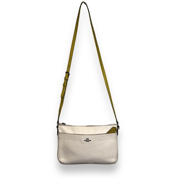Coach | White Crossbody Bag With Green Strap - Picture 15 of 15